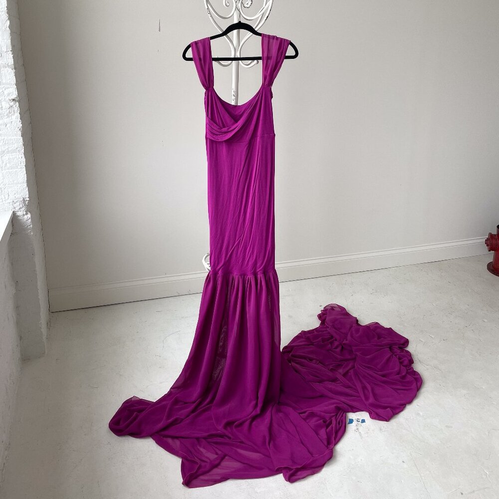 Sew Trendy Purple Maternity Dress with Train